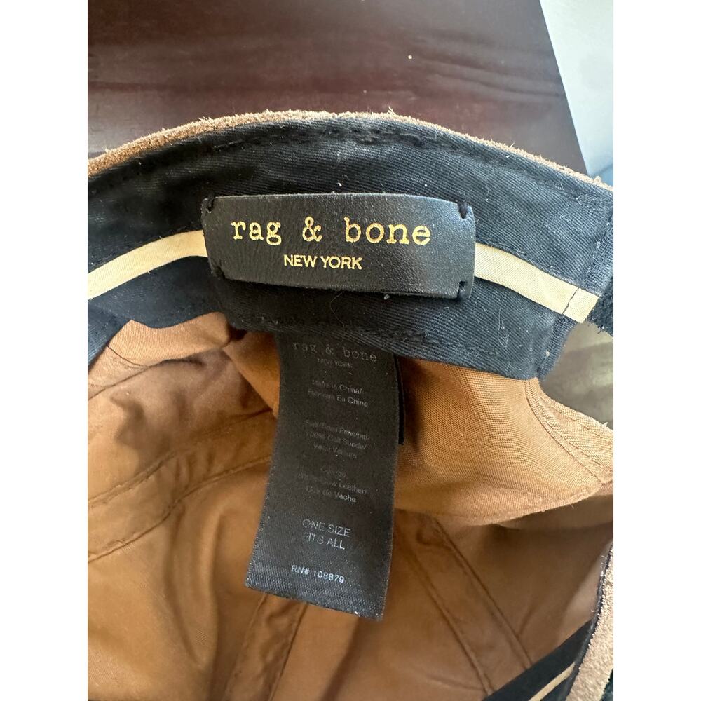 Rag & Bone New York Taupe Suede Unisex Baseball Cap One Size Leather Strap - Picture 10 of 13